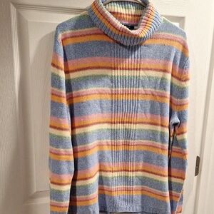 Westbound Vibrant Striped Turtleneck Sweater